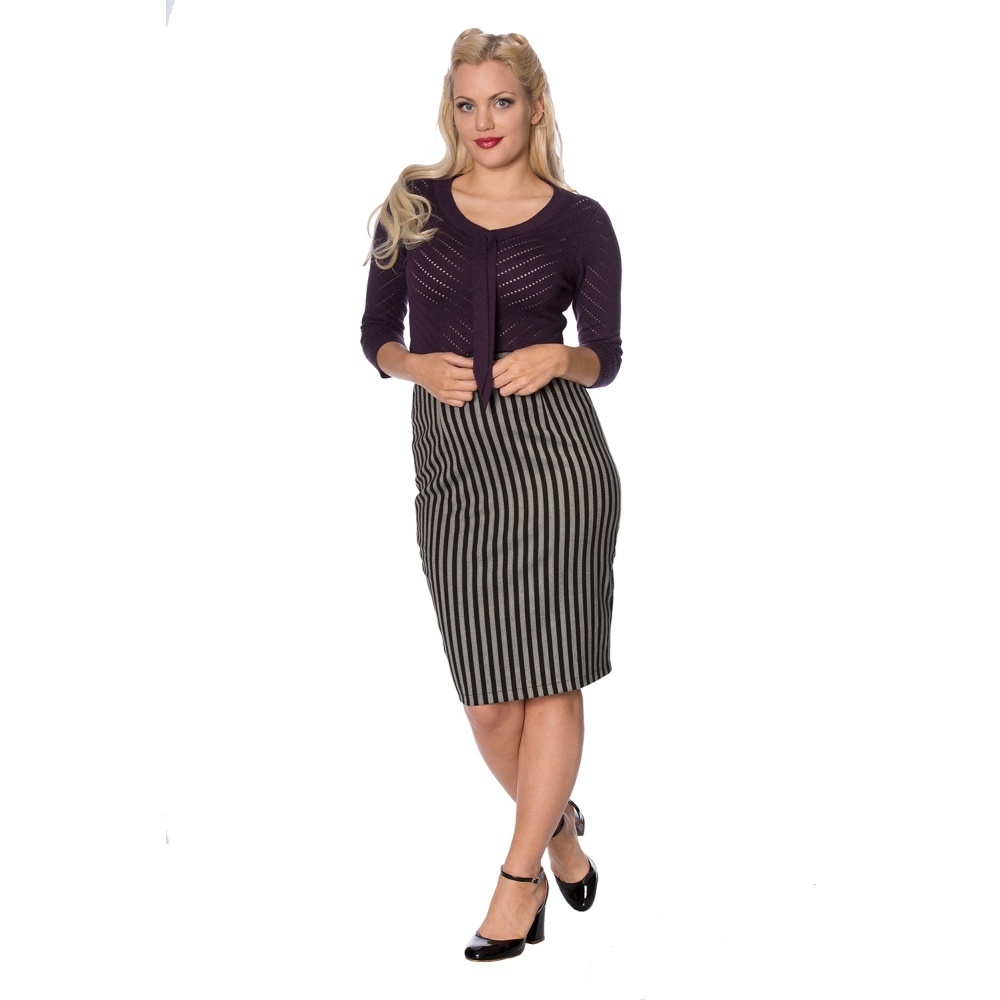 Banned - GREY LINES Jupe - Noir/Gris